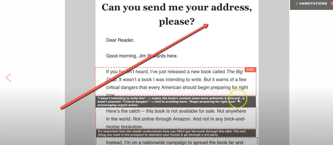 Copywriting Tutorial: The "Send Me Your Address Hook"